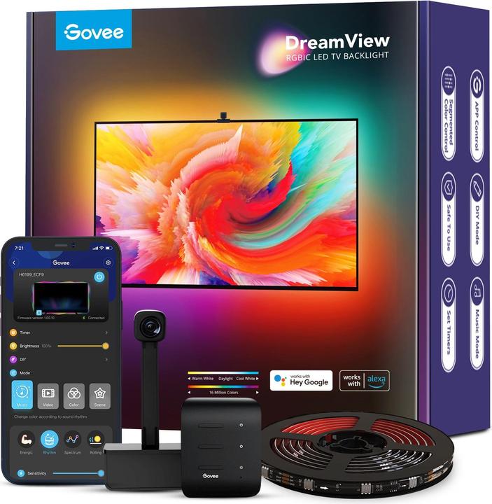 DreamView T1 TV- Light Strips, 75"-85" (RGBIC, 499 cm, Interno)