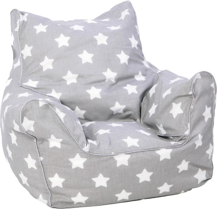 Knorrtoys Kindersitzsack - "Grey white stars" (Poltrona per bambini)