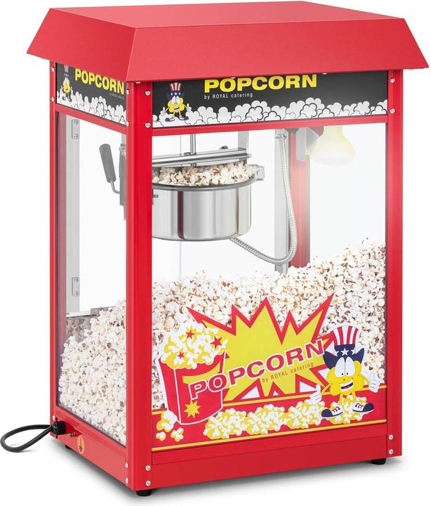 Produktbild Royal Catering Popcornmaschine Popcornmaker Snack-Automat retro 5 - 6 kg/h (16 l/h) 150 / 180 °C0 rot