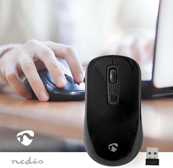 Actual product image Nedis Mouse Wireless 800 / 1200 / 1600 DPI Adjustable DPI Number of buttons: 4 Ambidextrous (Wireless)
