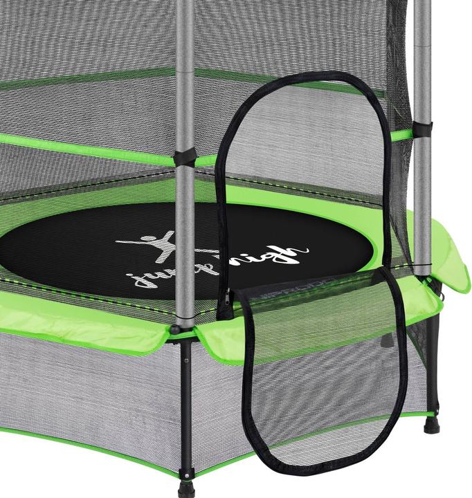 Produktbild Uniprodo Kindertrampolin Trampolin Kleines Trampolin Mit Netz Ø 140 Cm Bis 50 Kg Grün (140 cm)