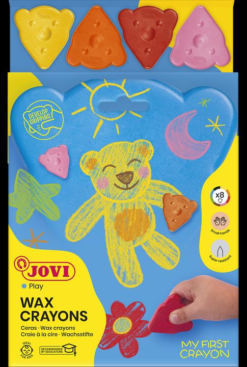 Image du produit Jovi L'OURS MAGIQUE crayons de cire 8 couleurs de base en forme d'ours (Multicolore, 8 x)