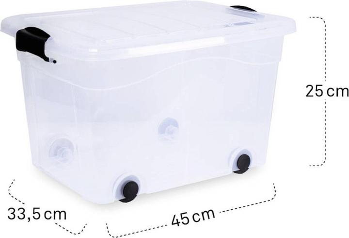 Produktbild Siena Home 2er Set Aufbewahrungsbox 20 l mit Rollen (45 x 33.5 x 25 cm, 20 l)