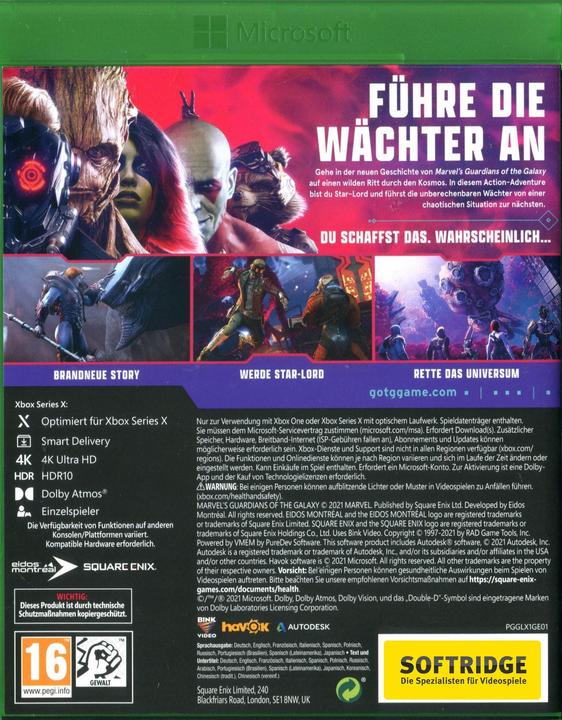 Productafbeelding Square Enix Marvel's Guardians of the Galaxy (incl. digitale strip) (Xbox serie X, DE)