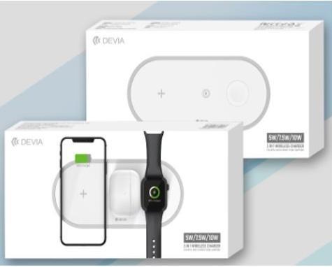Immagine prodotto Devia Caricatore 3In1 per smartphone&Applewatch&Auricolare V4 (10W) bianco (10 W)