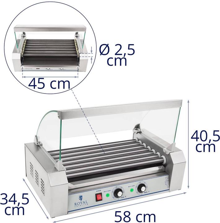 Actual product image Royal Catering Hot Dog Grill - 1,400 W - 12 sausages