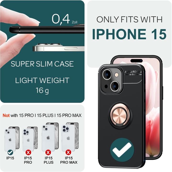 Actual product image Nalia Matte Ring Silicone Sleeve (Apple iPhone 15)