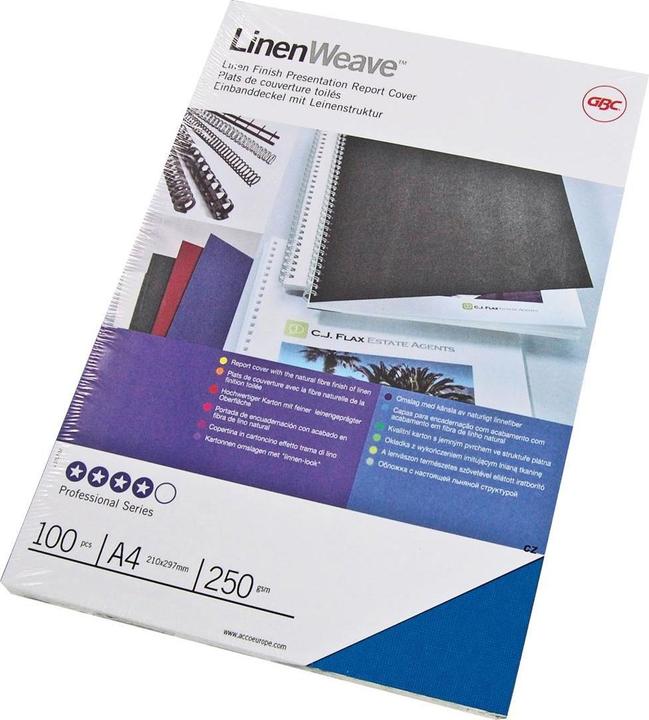Produktbild GBC LinenWeave - Karton A4 100 Stk. - blau