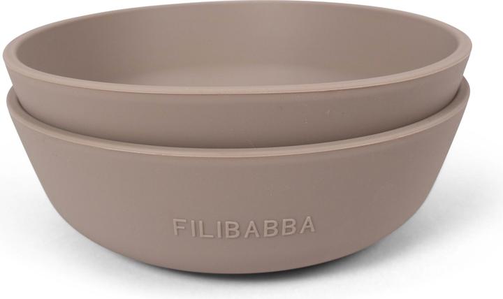 Filibabba Silikonschüssel 2er-Pack - Warm Grey