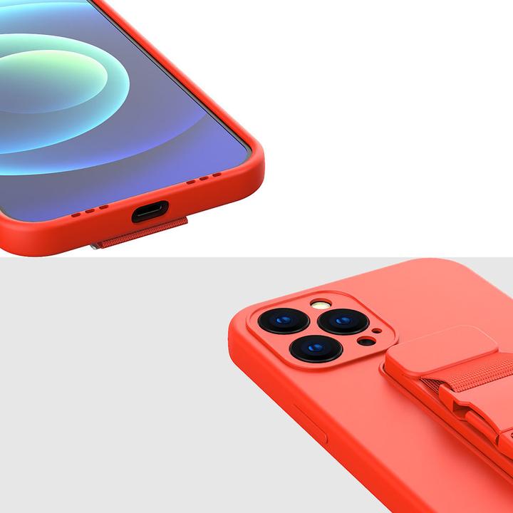 Produktbild Hurtel Kordeltasche Gelhülle mit Lanyard Kette Handtasche Lanyard iPhone 12 Pro Max rot (Apple iPhone 12 Pro Max)