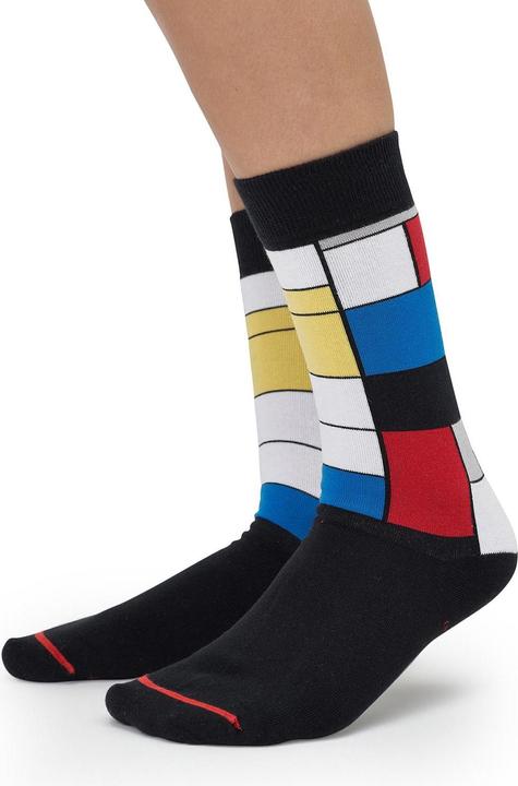 Image du produit MuseARTa Chaussettes Piet Mondrian - Composition avec rouge, bleu et jaune (Une unité par pack, 36 - 40)