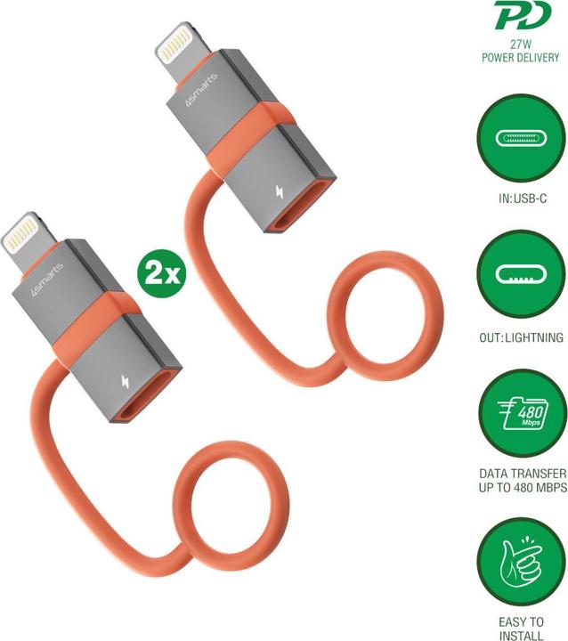 Produktbild 4smarts USB-C auf Adapter Lightning (Lightning, USB Typ C)