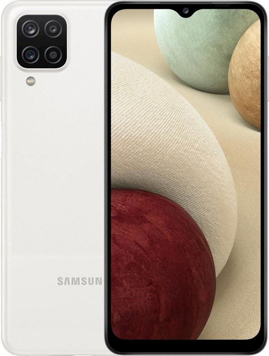 Immagine prodotto Samsung Galaxy A12 (128 GB, Bianco, 6.50", Doppia SIM Ibrida, 48 Mpx, 4G)