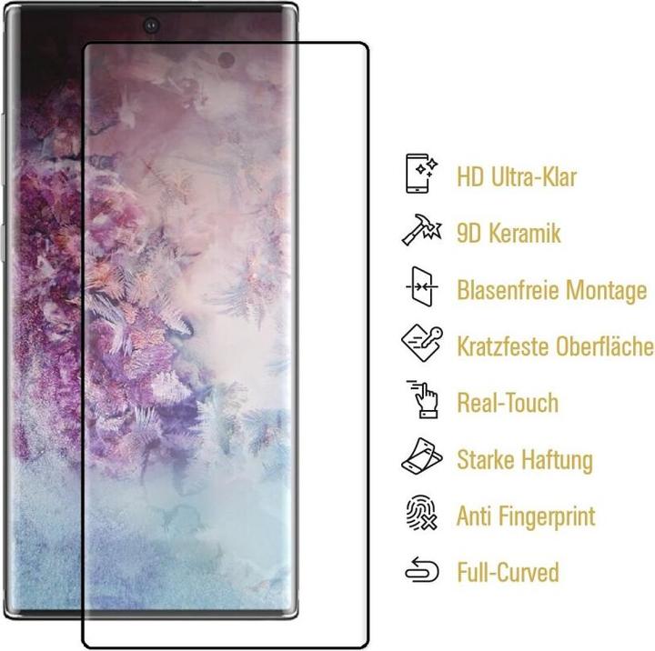 Produktbild Protectorking 2x Ceramic-Glass Full Cover HD Klar (2 Stück, Samsung Galaxy Note 10 Plus)