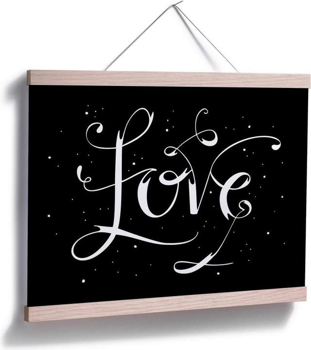 Produktbild Trenddeko Handlettering Love - schwarz negativ (80 x 100 cm)