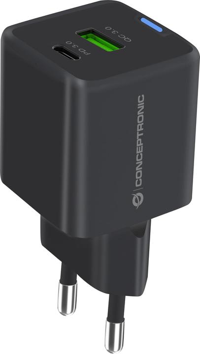 Actual product image Conceptronic Charger 2Port 20W,1xUSB-C,1xUSB-A Desk PD bw (20 W)