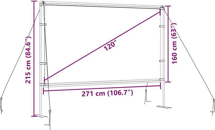Produktbild VidaXL Beamer Leinwand mit Ständer 120 Zoll 16:9 Projektionswand Leinwand (120", 16:9)