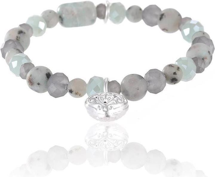 Produktbild Andreani Armband mit echten Steinen Kiwi Jaspis (80 cm, Herz, Achat)