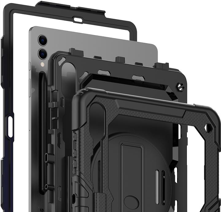 Produktbild Cazy Stossfest Hülle Kompatibel mit Samsung Galaxy Tab S9+ / S9 FE+ - Schutz Fallfest Hülle - mit Drehbar (Galaxy Tab S9+, Galaxy Tab S10+)