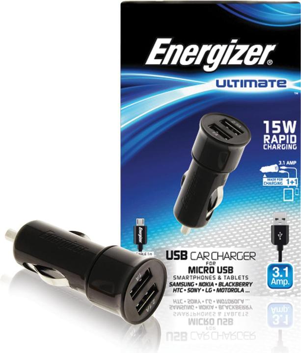 Immagine prodotto Energizer Ultimate Micro USB car charger 2 USB 3A