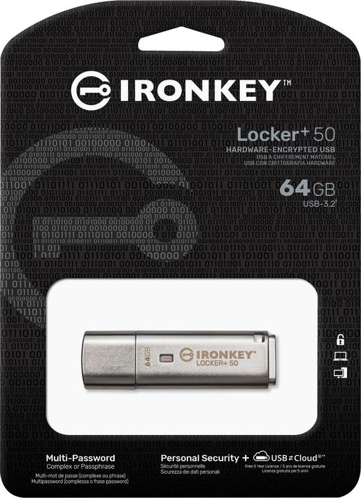 Actual product image Kingston IronKey Locker+ 50 (64 GB, USB-A)