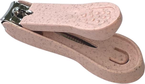 Actual product image Herba Nail clippers with collecting tray wheat straw PP pink