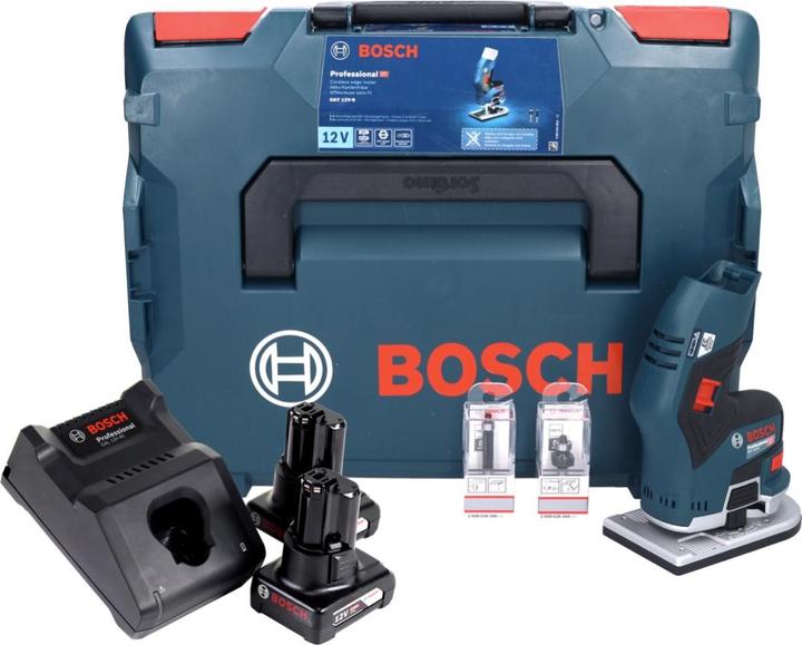 Actual product image Bosch Professional Bosch GKF 12V-8 Cordless Router Trimmer 12V + 2x Batteries 6.0 Ah + 1x Quick Charger + Carry Case L-