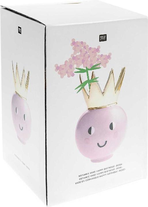Actual product image Rico Design Ceramic vase crown, pink.700246