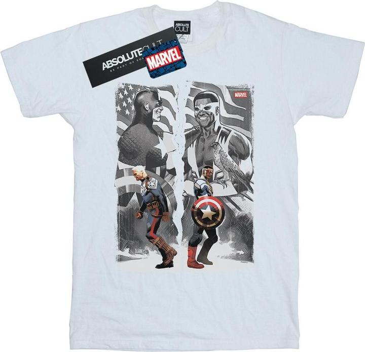 Falcon And Captain America Split TShirt (5XL)