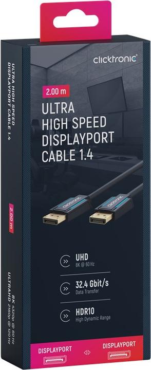 Produktbild clicktronic DisplayPort Cable 1.4. M/M. Blue. 2.0m (2 m, DisplayPort)