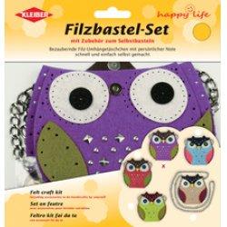 Kleiber Felt n "hset bag with rivets "Owl", brown