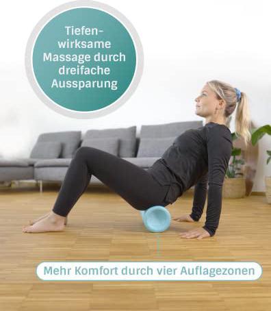 Produktbild Alopini Doppel-Faszienrolle mit 4 ergonomischen Wirkungsbereichen für Nacken, Rücken, Gesäss und Beine.