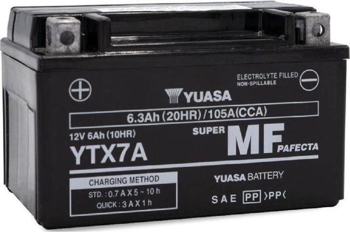 Produktbild Yuasa AGM Motorradbatterie 12V 6.3Ah 100A (12 V, 6.30 Ah, 100 A)