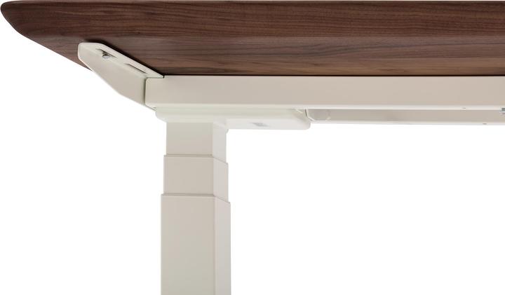 Actual product image Oakywood Standing Desk wooden table with height adjustment - solid wood - Walnut / 160x80 / White - (160 x 80 cm)