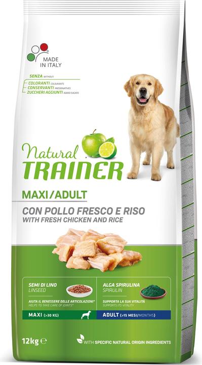 Produktbild Natural Trainer NATURAL Adult Maxi Chicken, Rice & Aloe Vera (Adult, Junior, Senior, 1 Stk., 12500 g)