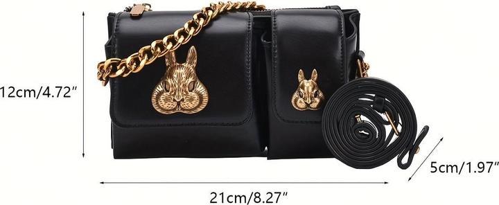 Immagine prodotto Only-Bags.Store Borsa a tracolla con decori retrò, mini borsetta a catena di tendenza, borsa a tracolla vintage