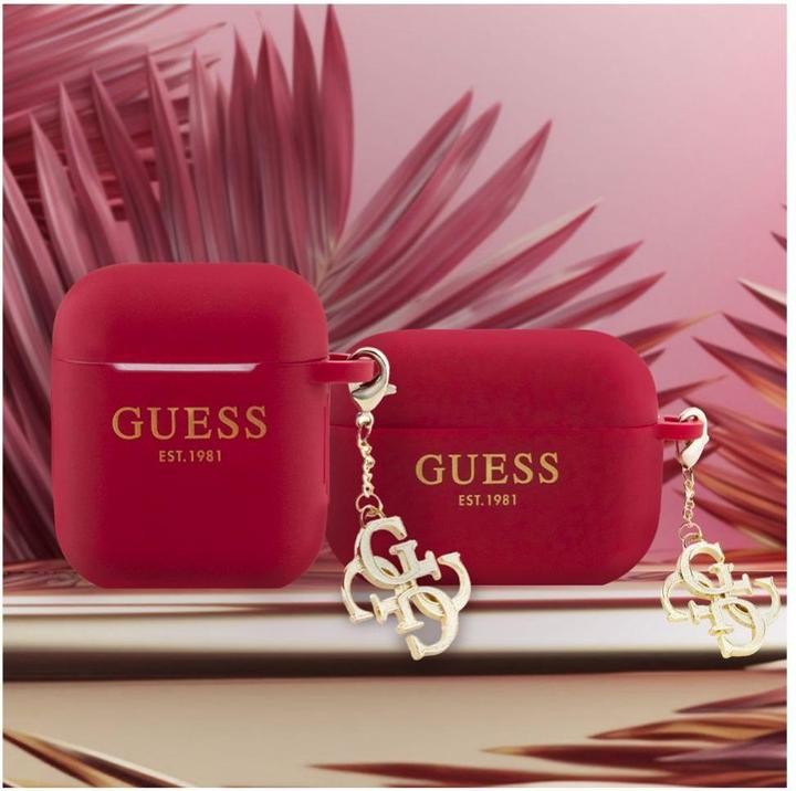 Image du produit Guess Airpods 1/2 Etui Silicone Classic Logo Or Avec Charm 4G (Sac pour écouteurs)