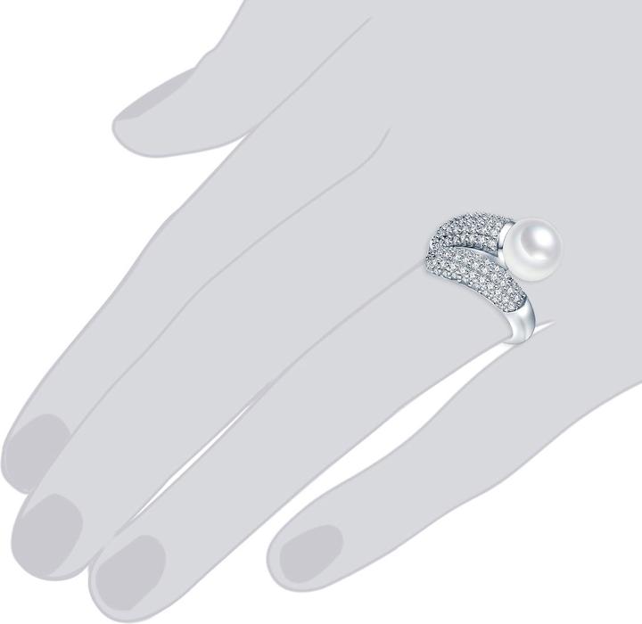 Immagine prodotto Valero Pearls Donna Argento Cubic Zirconia Perle d'acqua dolce coltivate argento - 3846 (54, 925 Argento)