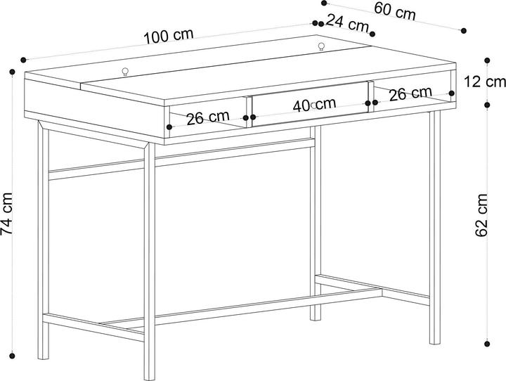 Immagine prodotto Hanah Home Berry Study Desk (60 x 100 x 75 cm)