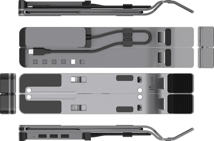 Actual product image j5Create JTS223-N Support pour ordinateur portable avec hub USB™ 4 ports, Avec fil, USB 3.2 Gen 1 (3 (USB-C, 1 Ports)