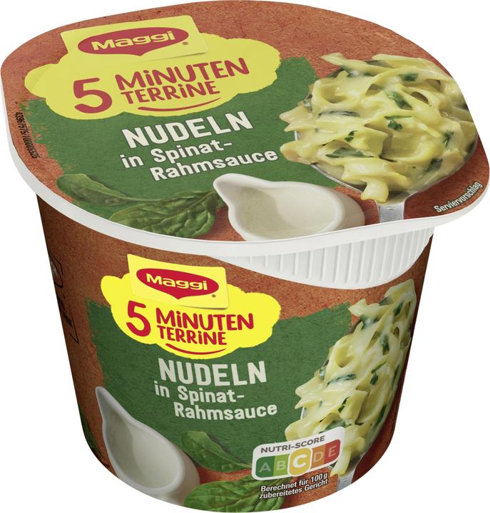 Produktbild Maggi 5 MINUTEN TERRINE Nudeln in Spinat-Rahmsauce (50 g)