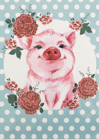 Produktbild Pracht Diamond Painting Grusskarte Schwein 18 x 13 cm