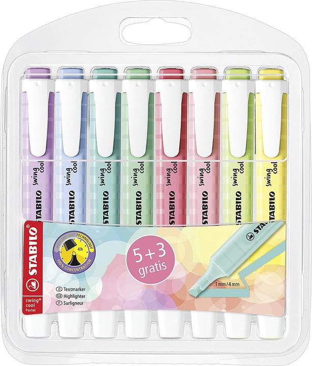 Productafbeelding STABILO Markeerstiftetui 5+3ST Swing Cool assorti (Gesorteerd, 5 mm, 1 x)