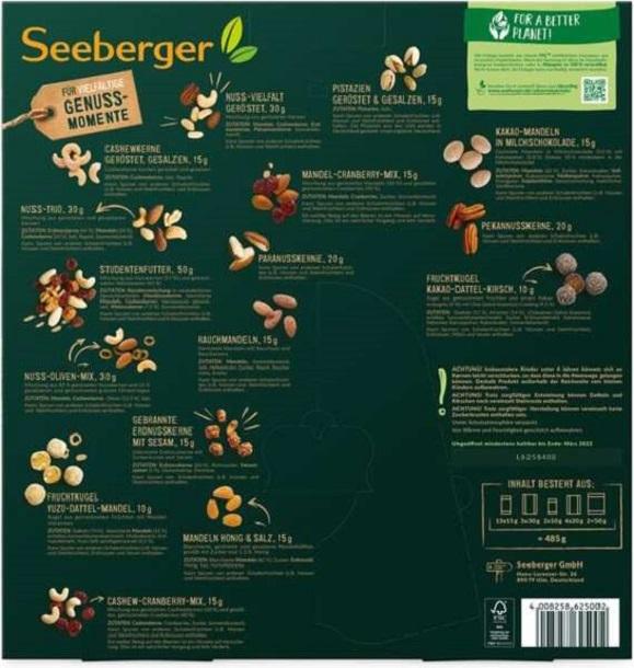 Nutritional values and ingredients Seeberger Advent calendar