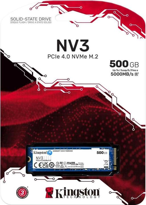 Produktbild Kingston NV3 (500 GB, M.2 2230)