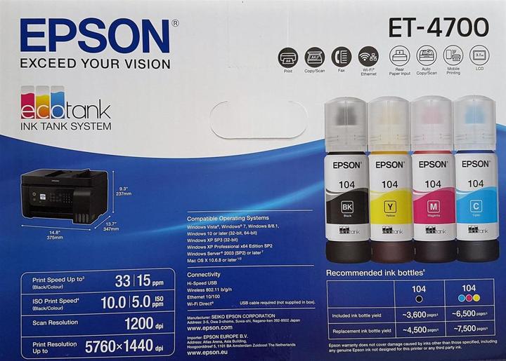 Actual product image Epson EcoTank ET-4700 (Ink tank, Colour)