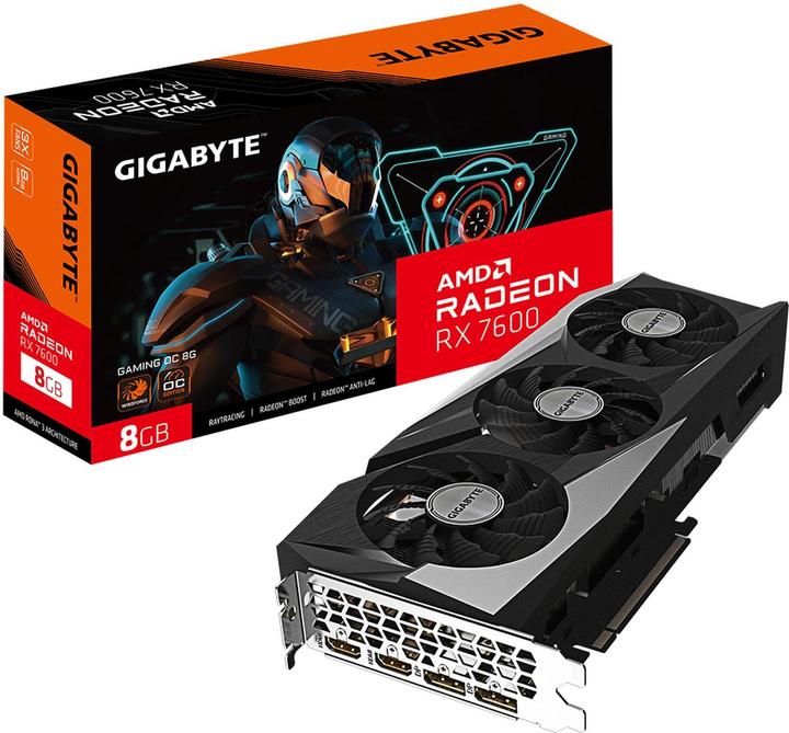 Gigabyte VGA PCIE16 RX7600 8GB GDDR6/GV-R76GAMING OC-8GD (8 Go)
