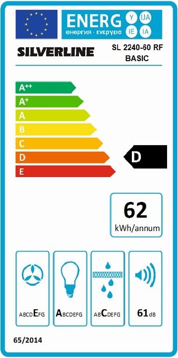 Energie-Label Silverline SL 2240-60RF (Wandhaube)