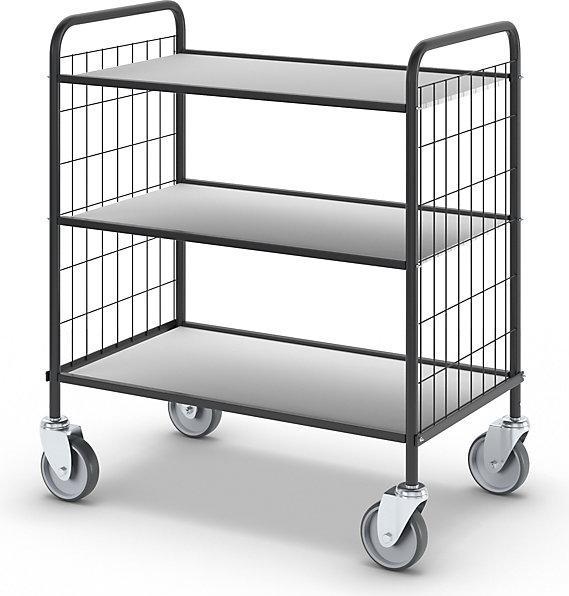 Ebinger Büro-Etagenwagen, LxBxH 830x510x935 mm, 3 Etagen (150 kg)