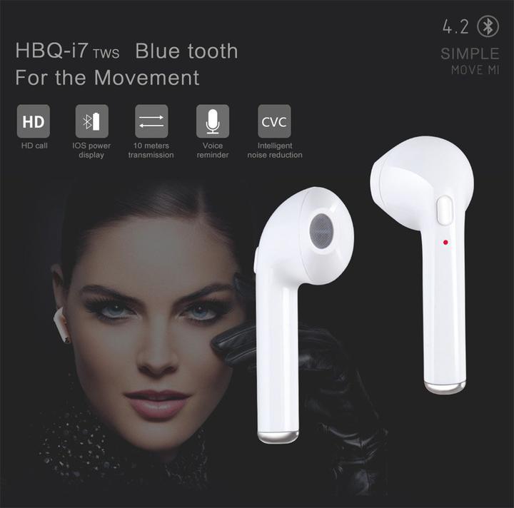 Image du produit PhoneLook Ecouteurs sans fil i7S TWS Bluetooth 4.2 avec étui de rangement et de chargement (100 h, Sans fil)